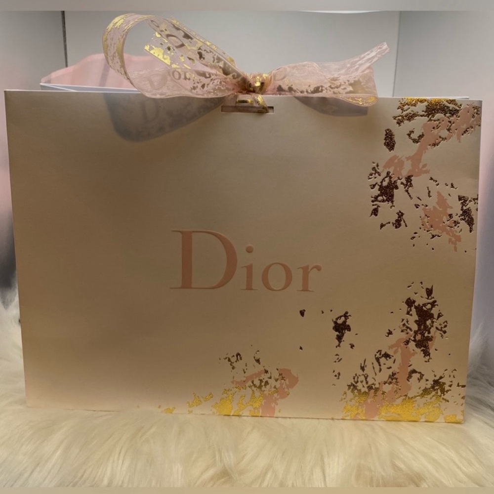 New in package DIOR Pink and Gold Gift bag
